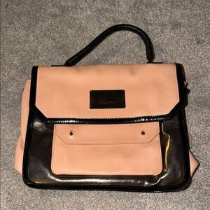 Philosophy Peach and Black Top-Handle Satchel